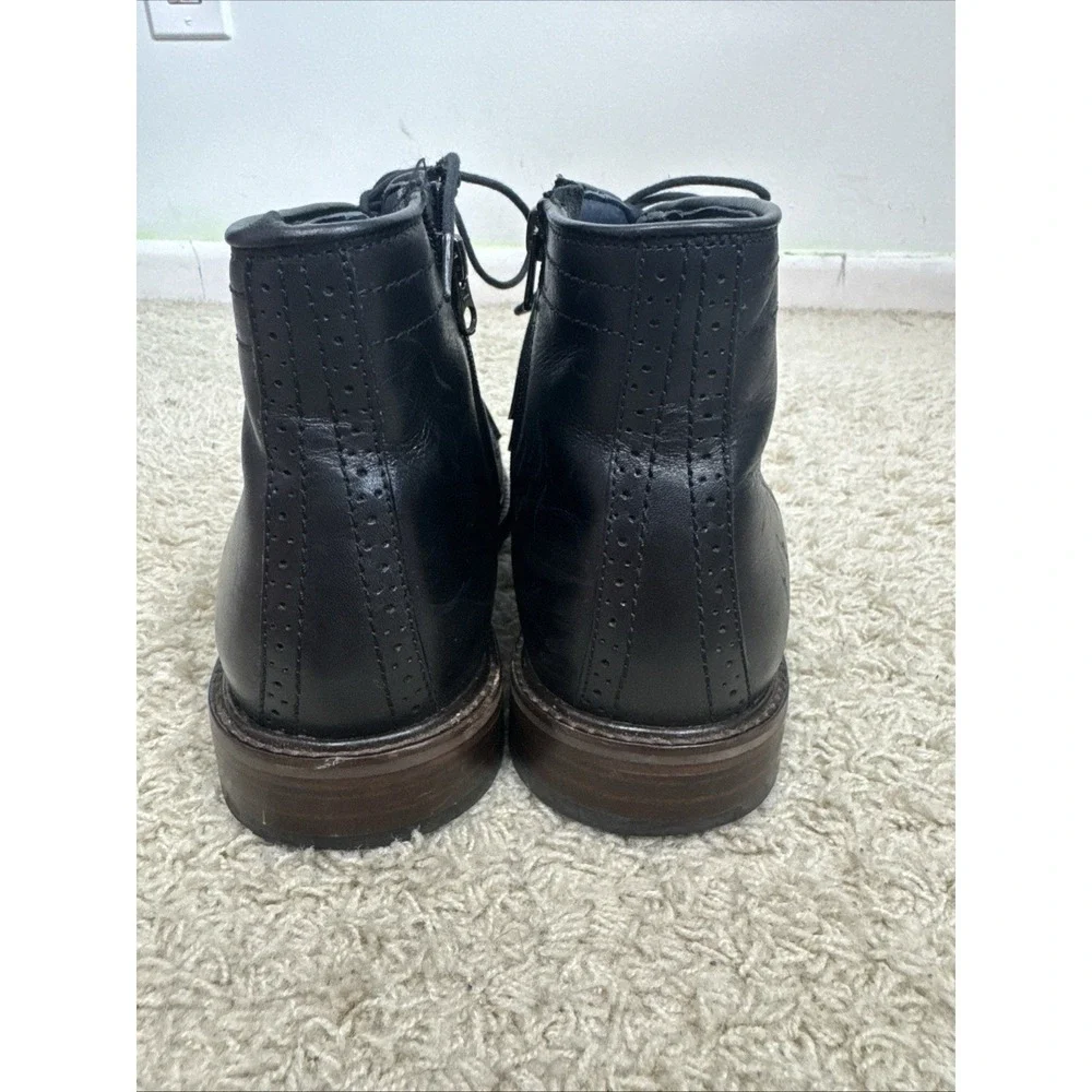 Johnston & Murphy XC Flex Sheepskin Leather Side Zip Lace Up Ankle Boots Mens 10